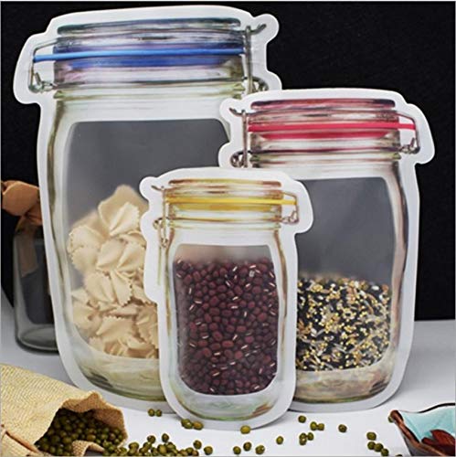 Jar Shaped Air Tight Zipper Pouch (Combo Pack)