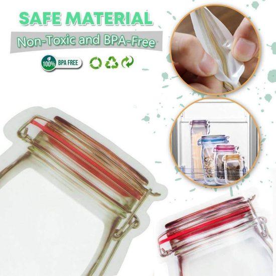 Jar Shaped Air Tight Zipper Pouch (Combo Pack)