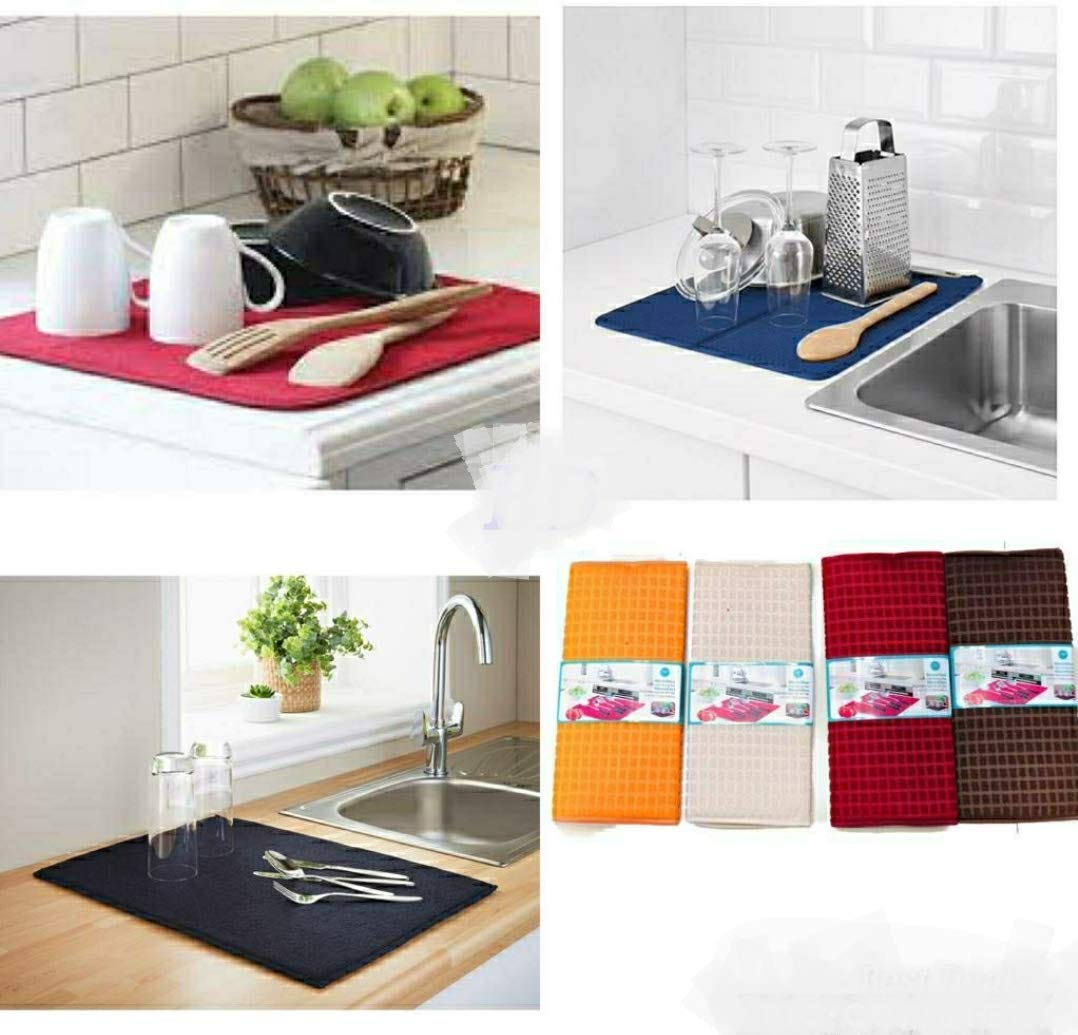 Microfiber Utensil Drying mat Dish Drying mat ( Multicolor ) ( 40 * 50cm )