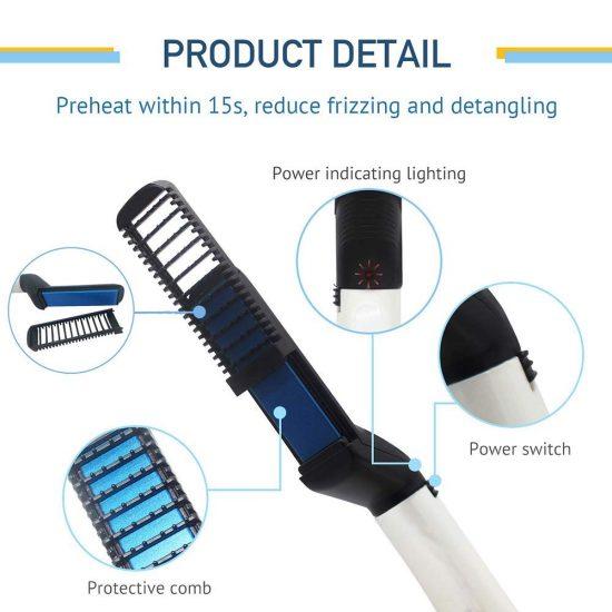 Men's Beard and Hair Curling Straightener Modelling Comb